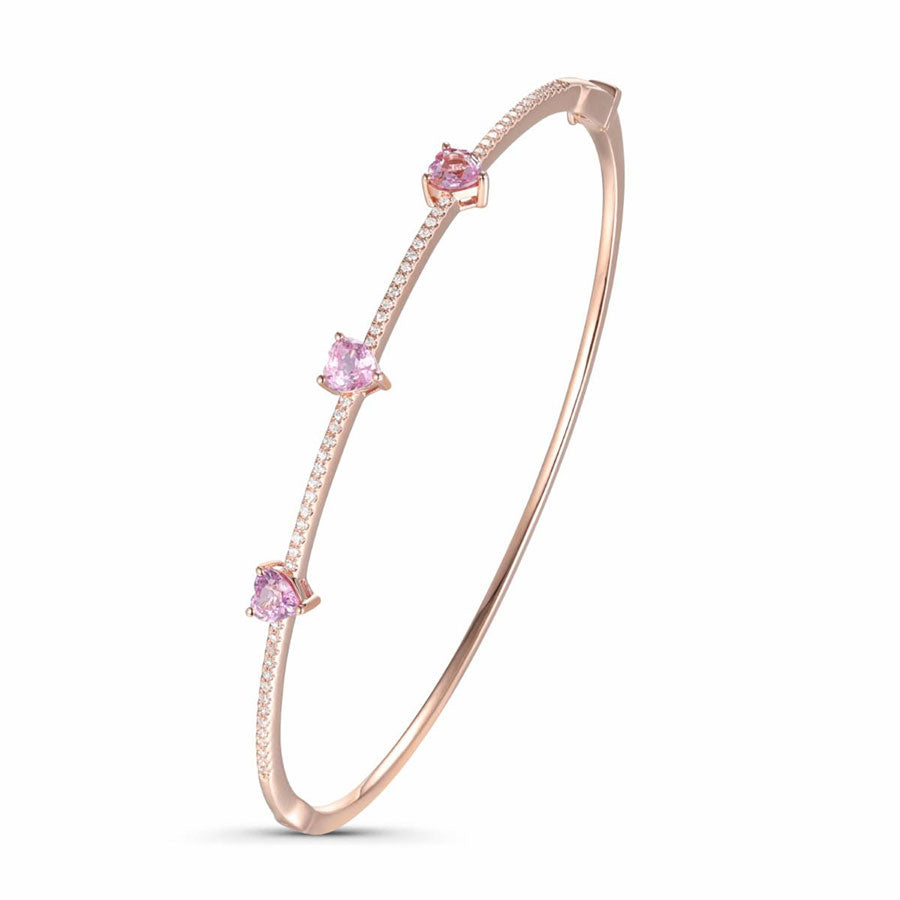 Pink sapphire bracelet in rose gold | KLENOTA